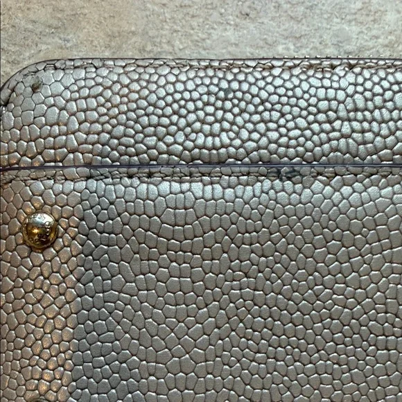 Coach Metallic Silver Studded Wallet - Picture 4 of 14